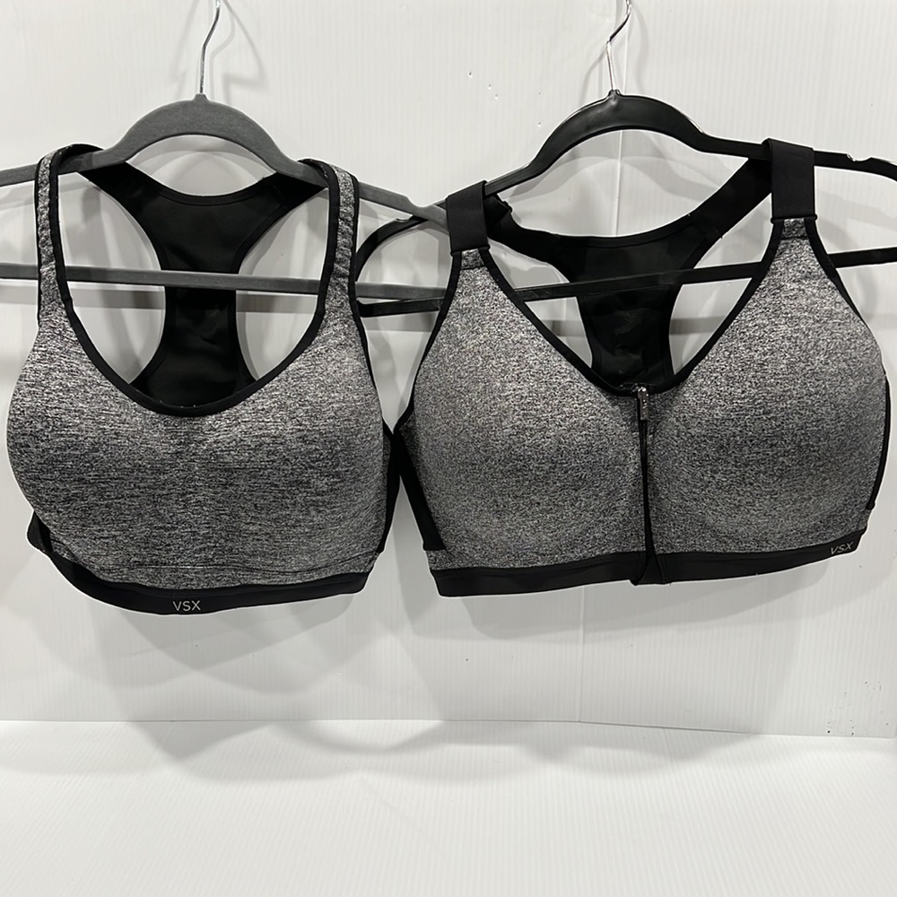 TWO EUC Victoria’s Secret - VSX Sports Bras size 38DDD (38F) Gray